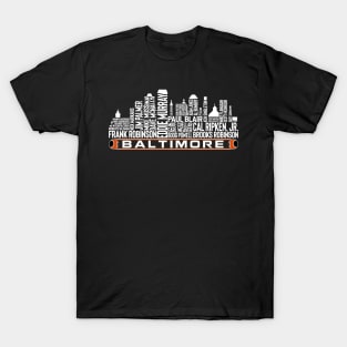 Baltimore Baseball Team All Time Legends, Baltimore City Skyline T-Shirt